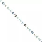 Catena di fiori 6 mm in resina epossidica - Blu - Nero - Oro x 50cm