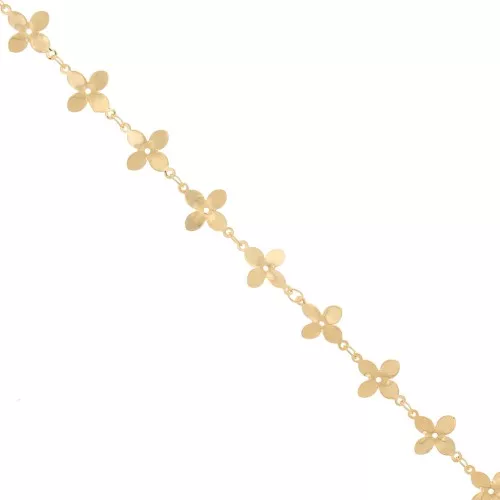 Catena con fiori - 11 mm - Oro x 50 cm