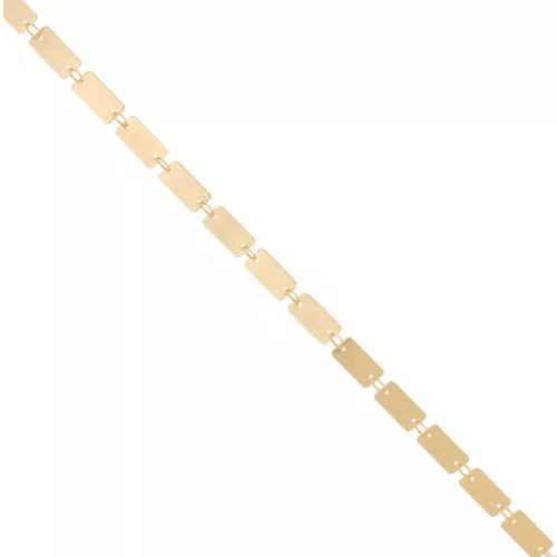Catena rettangolare fantasia - 9x5 mm - Oro x 50 cm