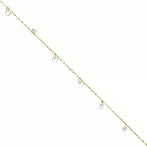 Catena da 1,3 mm con pendenti in ossido di zirconio da 4 mm - dorato x 50 cm
