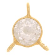 Inserto rotondo a 3 anelli in ossido di zirconio 6 mm Oro fino - Cristallo x1|raw }}