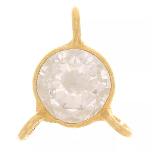 Inserto rotondo a 3 anelli in ossido di zirconio 6 mm Oro fino - Cristallo x1