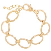 Bracciale a maglia forzatina ovale da 16 mm - Dorato in oro fino x 19 cm|raw }}