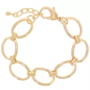 Bracciale a maglia forzatina ovale da 16 mm - Dorato in oro fino x 19 cm