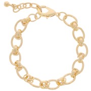 Bracciale a maglie grandi ovali da 10 mm - Dorato con oro fino x 19 cm|raw }}