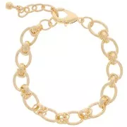 Bracciale a maglie grandi ovali da 10 mm - Dorato con oro fino x 19 cm