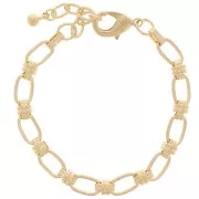 Bracciale a maglie larghe da 7,5 mm - Dorato con oro fino x 19 cm
