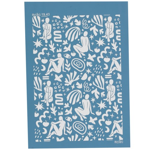 Silk Screen Moiko per pasta polimerica 74x105 mm - Motivo sagome 19,43 x1