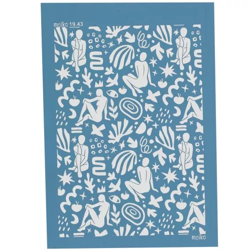 Silk Screen Moiko per pasta polimerica 74x105 mm - Motivo sagome 19,43 x1