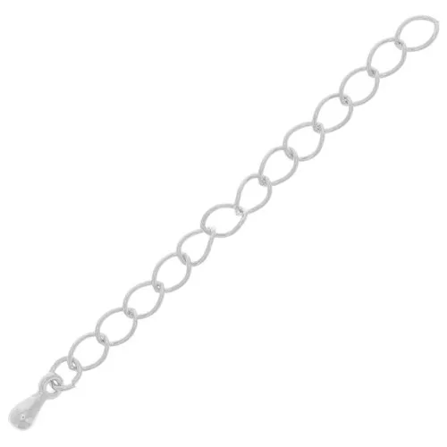 Catena di prolunga da 60 mm Produzione europea -placcatura argento fine