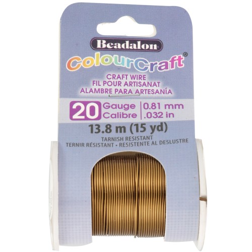Filo di rame rotondo ColourCraft Wire da 0,81 mm - Bronzo anti tarnish x13,8 m