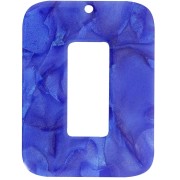 Ciondolo rettangolare in acetato trasparente 40x30 mm - Royal Blue Pearl x1|raw }}