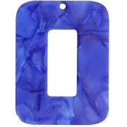 Blu - Ciondolo rettangolare in acetato trasparente 40x30 mm - Royal Blue Pearl x1 Ciondolo rettangolare in acetato trasparente 40x30 mm - Royal Blue Pearl x1