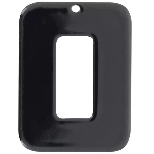 Pendente rettangolare in acetato 40x30 mm - Nero x1