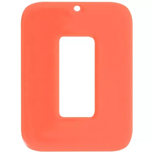 Pendente rettangolare in acetato 40x30 mm - Terracotta x1
