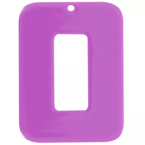 Pendente rettangolare in acetato 40x30 mm - Magenta x1