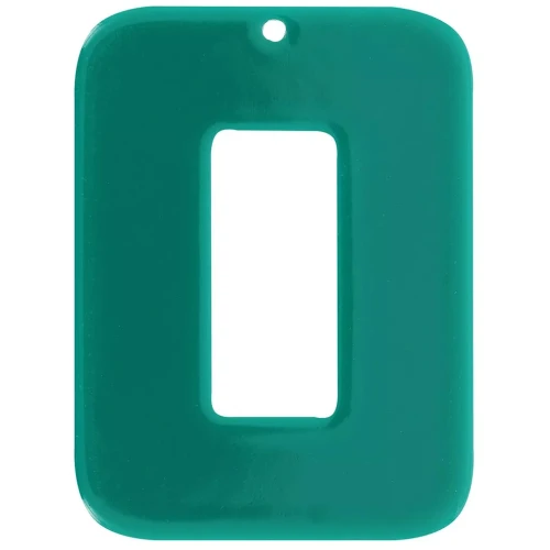 Pendente rettangolare in acetato 40x30 mm - Verde bottiglia x1