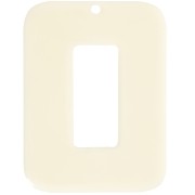 Pendente rettangolare in acetato 40x30 mm - Ecrù x1