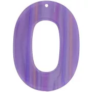 Porpora - Pendentif ovale évidé en acetate opaque 47x34 mm - Rayé Multi-violet nacré x1 Pendentif ovale évidé en acetate opaque 47x34 mm - Rayé Multi-violet nacré x1