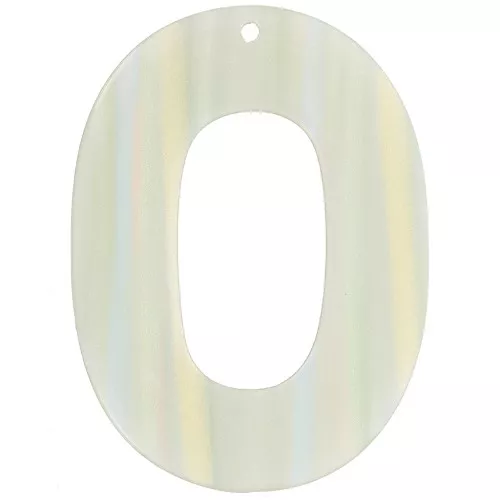 Pendente ovale cavo 47x34 mm in acetato opaco - Perla verde chiaro a più righe