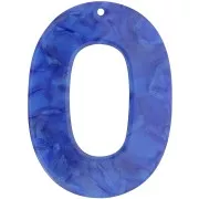 Blu - Pendentif ovale évidé en acetate opaque 47x34 mm - Bleu roi nacré x1 Pendentif ovale évidé en acetate opaque 47x34 mm - Bleu roi nacré x1