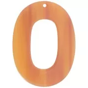 Marrone - Ciondolo ovale trasparente in acetato 47x34 mm - Fauve marmorizzato x1 Ciondolo ovale trasparente in acetato 47x34 mm - Fauve marmorizzato x1