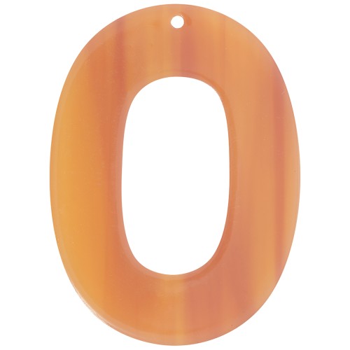 Ciondolo ovale trasparente in acetato 47x34 mm - Fauve marmorizzato x1