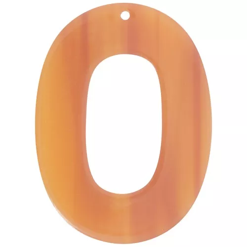 Ciondolo ovale trasparente in acetato 47x34 mm - Fauve marmorizzato x1