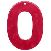Ciondolo ovale trasparente in acetato 47x34 mm - Rosso x1|raw }}
