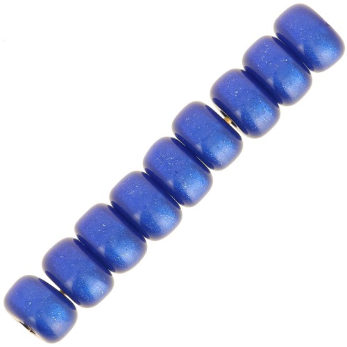 Perle rondelle Heishi Super Polaris 6x4 mm - Blu Reale x10