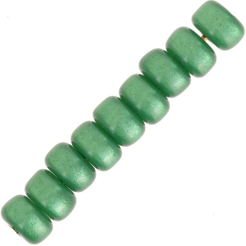 Perle tonde Heishi Super Polaris 6x4 mm - Verde x10