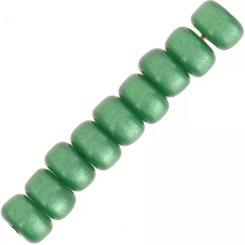 Perle tonde Heishi Super Polaris 6x4 mm - Verde x10