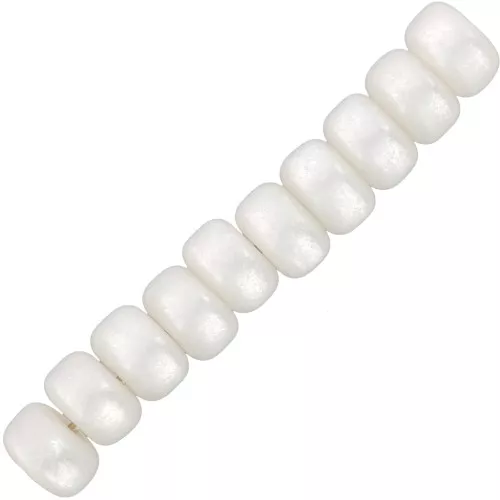 Perle tonde Heishi Super Polaris 6x4 mm - Bianco x10