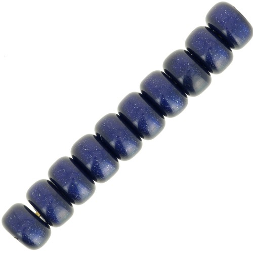 Perle rondelle Heishi Super Polaris 6x4 mm - Blu navy x10