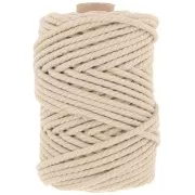 Rocchetto di corda di cotone macramè 5 mm - Beige x50m