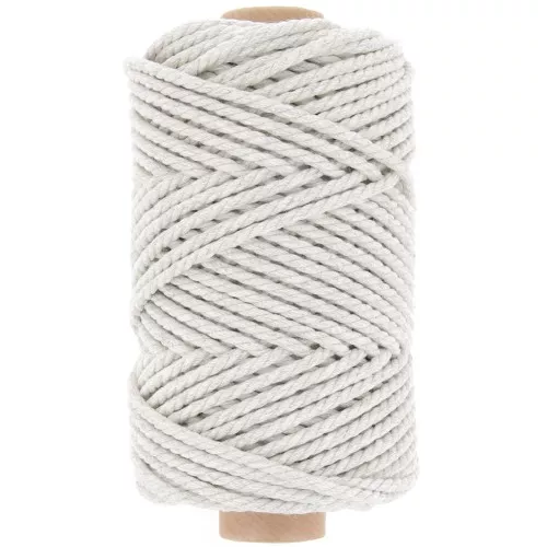 Rocchetto di corda per macramè in cotone 3 mm - Grey Twist x50m