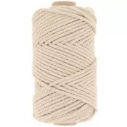 Bobine de cordon en coton pour macramé 3 mm - Beige x50m