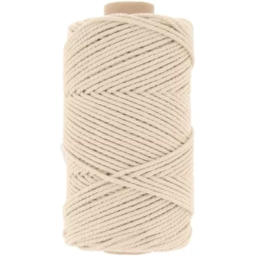 Bobina di cotone macramè da 2 mm - Beige x100 m
