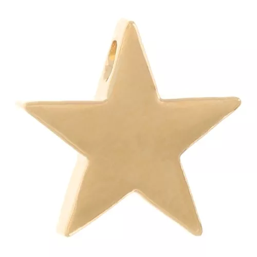 Ciondolo a stella da 8 mm - Dorato in oro fino x1