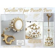 Cabochon rotondo in vetro di Puca® 25 mm - Sabbia x1