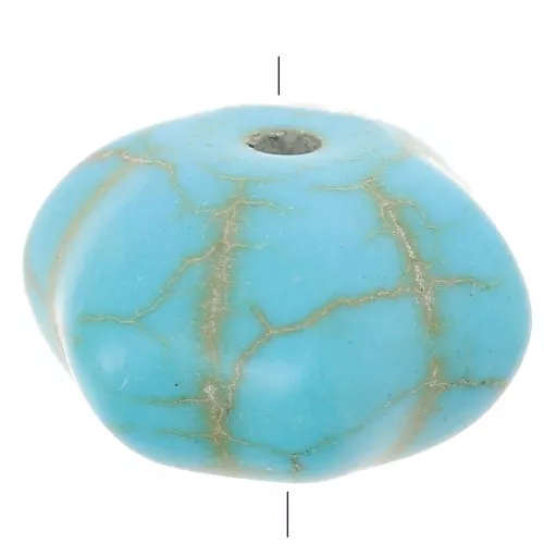 Perla rotonda a forma di zucca 12 mm - Turchese x1