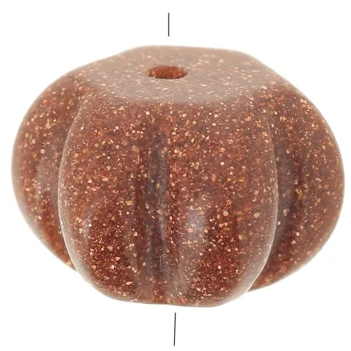Perla rotonda zucca 12mm Gold Stone - imitazione della pietra del sole x1