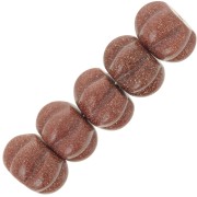 Perla rotonda zucca 12mm Gold Stone - imitazione della pietra del sole x1