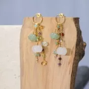 Perla rotonda zucca 12mm Gold Stone - imitazione della pietra del sole x1