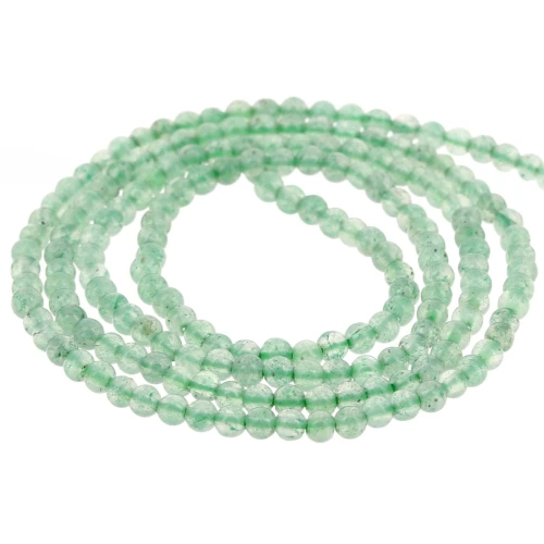 Perline in pietra semipreziosa rotonda da 3 mm - Avventurina x37 cm