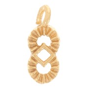 Mini ciondolo etnico cavo 9x4 mm - Dorato in oro fino x1|raw }}