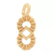 Mini ciondolo etnico cavo 9x4 mm - Dorato in oro fino x1