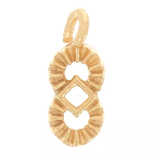 Mini ciondolo etnico cavo 9x4 mm - Dorato in oro fino x1