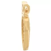 Pendente a goccia traforato 19x10 mm con piccole sfere - Dorato in oro fino x1