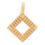 Mini ciondolo scavato 9x7 mm - Dorato in oro fino x1